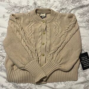 NWT Tuckernuck Cotton Colette Cardigan, Sandstone Color, size XL